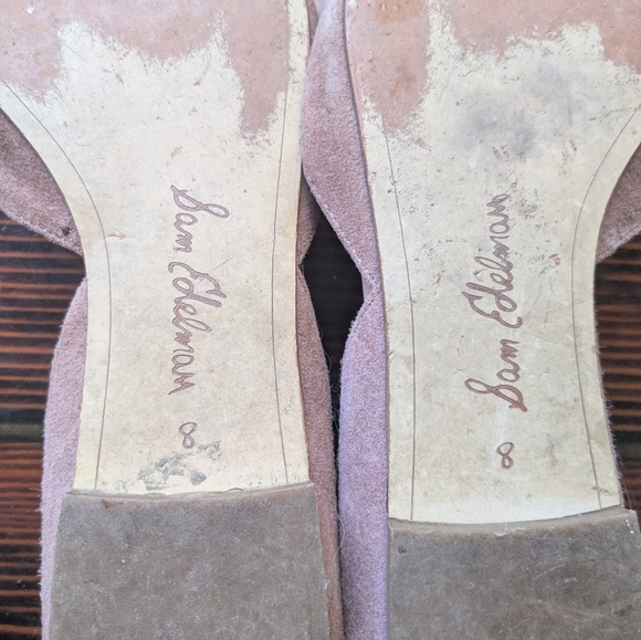 Sam Edelman Suede Pointed Toe Flats Pink Size 8 - Picture 2 of 4
